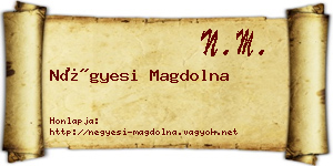 Négyesi Magdolna névjegykártya