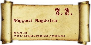 Négyesi Magdolna névjegykártya